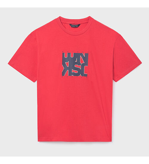 červené chlapecké tričko s potiskem Mayoral 840-61