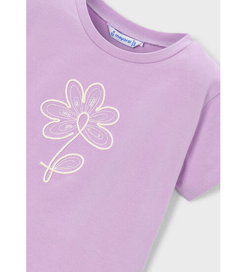 dětské letní tričko fialové s kytičkou Mayoral 174-59