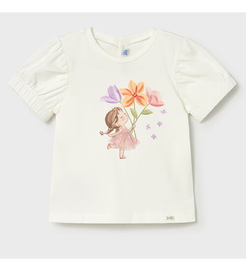 tričko s obrázkem holčičky s květinami Mayoral 1078-18