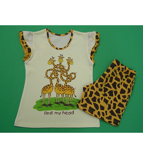 dívčí letní pyžamo s žirafami Cornette