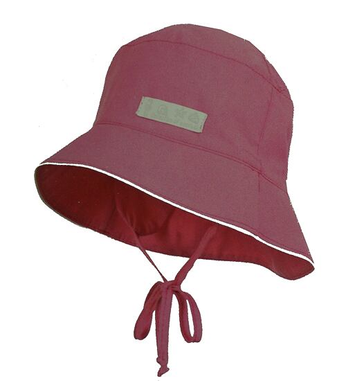 letní dívčí klobouček na zavazování pro obvod hlavy 42 až 46 cm růžová