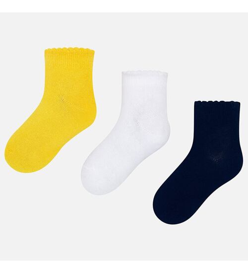 dívčí kotníkové žluté, bílé, modré ponožky