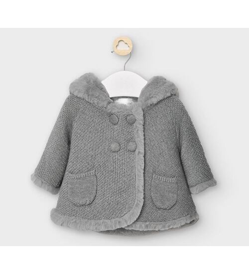 luxusní kojenecký svetr kabátek s kožíškem