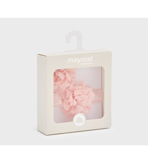 růžová slavnostní čelenka se sponkou pro miminko Mayoral 9500-60