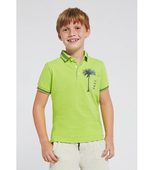 zelené triko polo s palmou Mayoral 6103-56