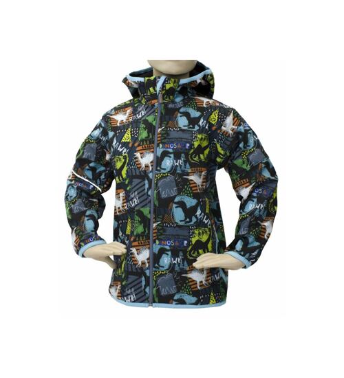 Fantom bunda softshell barevná s dinosaury 1605 velikost 104 a110