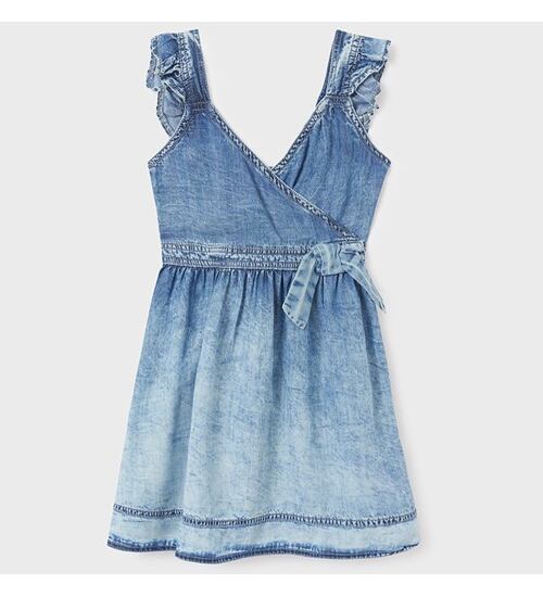 dívčí letní džínové šaty Mayoral 6971-81 modré