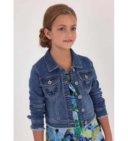 dívčí džínová bunda modrá Mayoral 6434-60