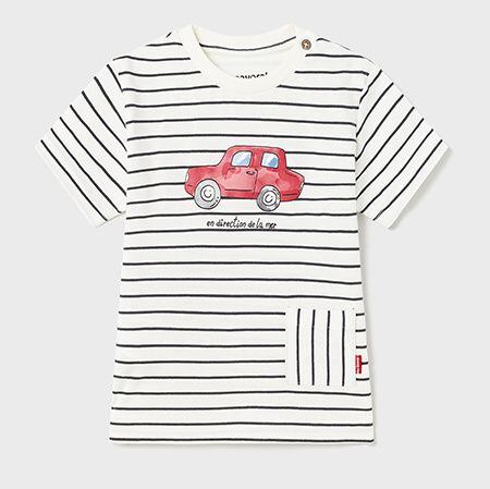 dětské pruhované tričko s autem Mayoral 1024-30