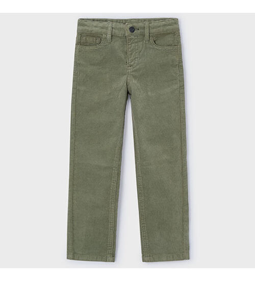 dětské kalhoty manšestrové olivově zelené 