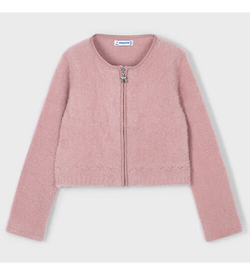 dětský chlupatý svetr na zip Mayoral