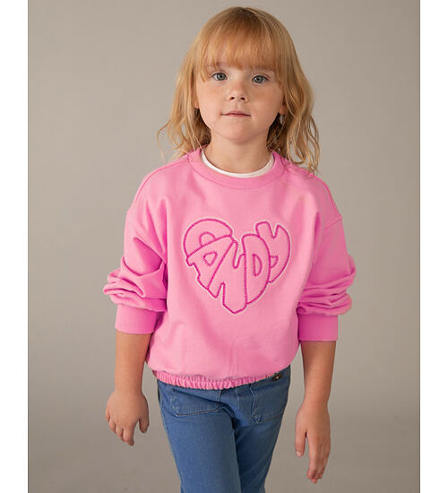 dětská růžová mikina bez kapuce Mayoral