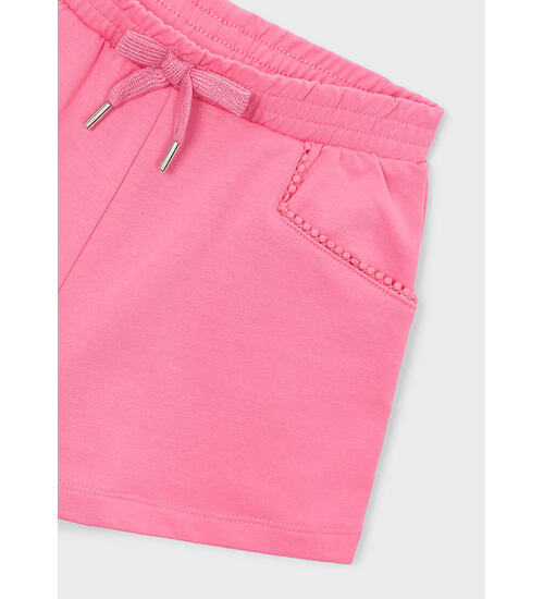 růžové bavlněné dětské kraťasy Mayoral 607-13
