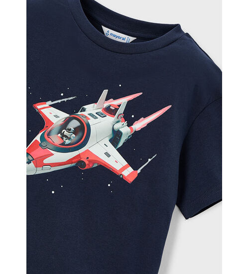 dětské tričko s vesmírnou lodí Mayoral 3067-76