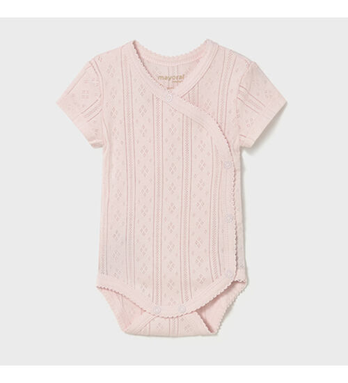 kojenecké body růžové s krátkým rukávem Mayoral 1701-80