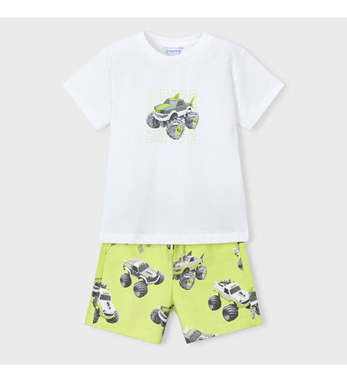 dětské triko a kraťasy v kompletu motiv monster truck Mayoral 3607