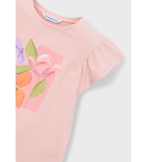 dětské tričko s květinami Mayoral 3007-83