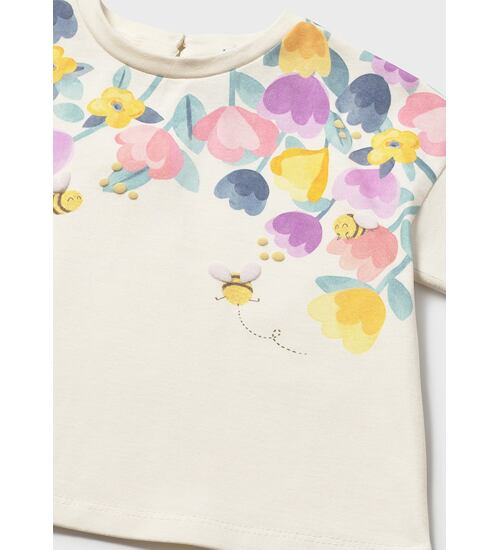 letní tričko s potiskem květin a včeliček Mayoral 1085-21