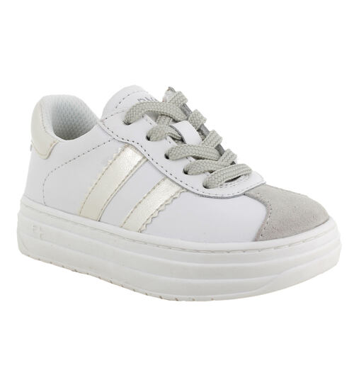 dívčí bílé šněrovací sneakersy se zipem Primigi 1425066 velikost 35