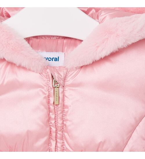 růžový zimní kabátek pro batolata a miminka Mayoral 2415