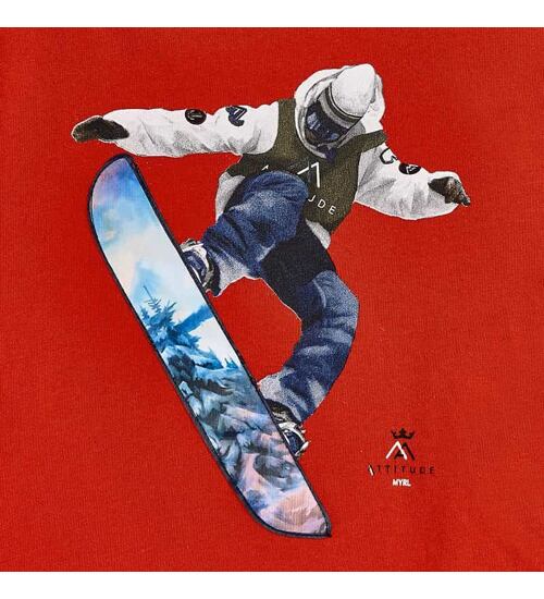 červené dětské snowboard triko Mayoral 4039