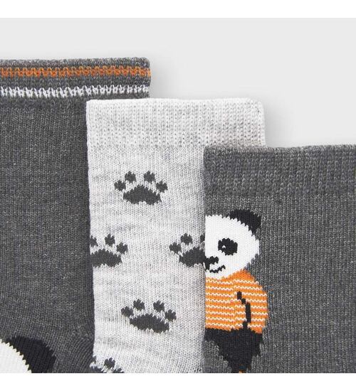ponožky s pandou pro miminka Mayoral 10832-53 šedé 3 páry