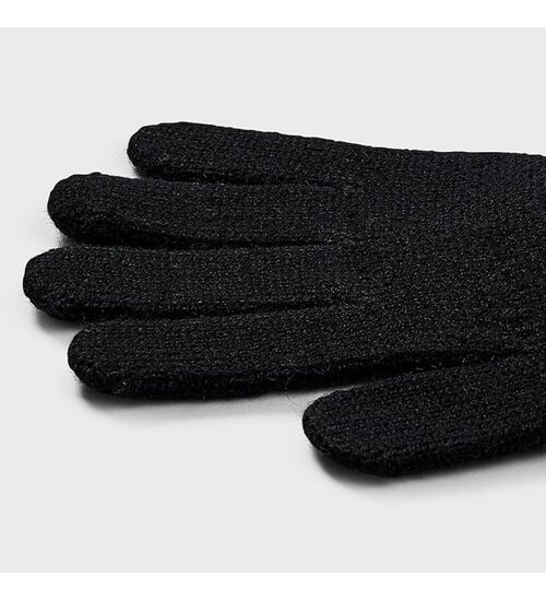 černé prstové pletené rukavice Mayoral 10585-52