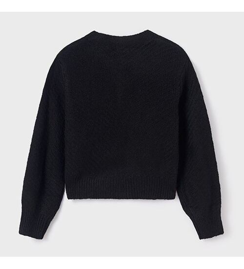 dívčí černý pletený svetr s vlnou Mayoral 7311-49