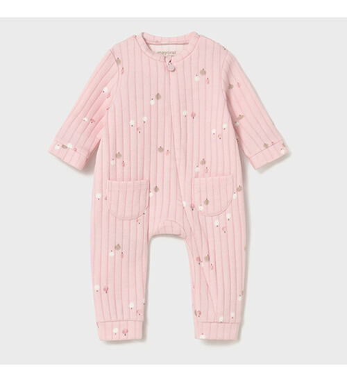 kojenecký růžový overal s jemným potiskem Mayoral 2730-47