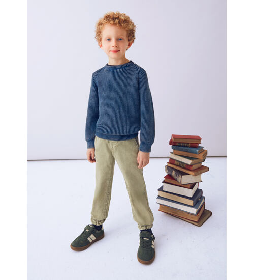 dětský svetr s hrubým vzorem z bavlněné příze