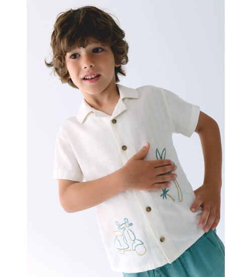 dětská letní košile s výšivkou Mayoral 3114-22
