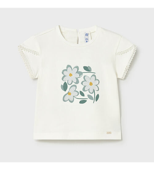 letní tričko s obrázkem květin Mayoral 1079-91 pro holčičky batolata