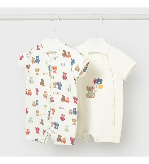 kojenecké krátké overaly s medvídky Mayoral 1719-74 Newborn unisex