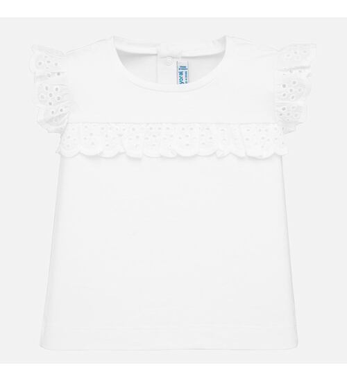 dětské bílé tričko s madeirou pro holčičky