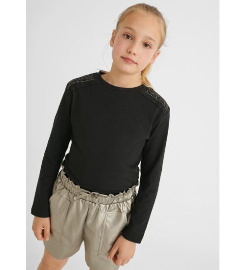 černé dívčí elegantní triko Mayoral 7022-20
