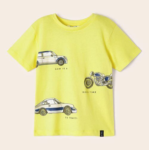 žluté tričko s auty a motorkou Mayoral 3001-41