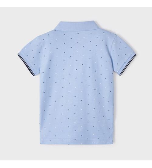 dětské tričko s límečkem modré se vzorečkem Mayoral 3150-30