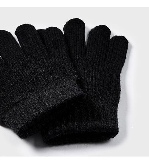 černé prstové pletené rukavice Mayoral 10585-52