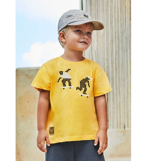 dětské žluté tričko panáčci na skateboardu Mayoral 3013-87