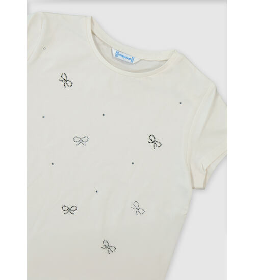 dívčí tričko zdobené štrasem Mayoral 854-84