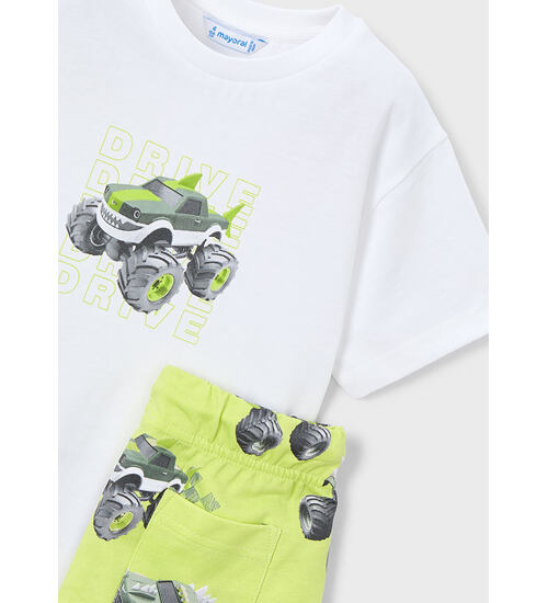 dětské triko a kraťasy v kompletu motiv monster truck Mayoral 3607-81