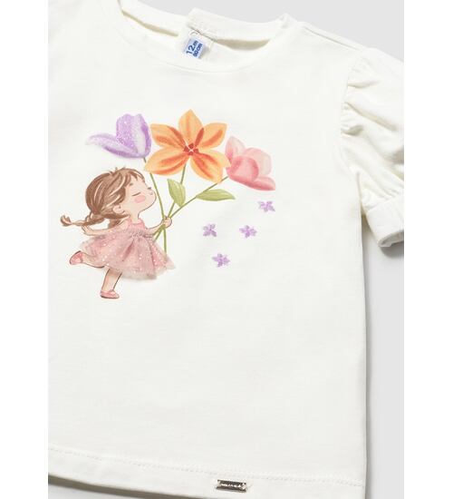 tričko s obrázkem holčičky s květinami Mayoral 1078-18
