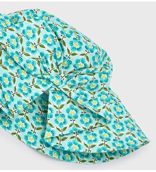 dívčí letní bavlněný klobouk s kytičkami Mayoral 10190-86