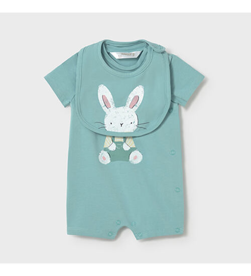 letní overálek a slintáček se zajíčkem v kompletu Mayoral 1721-16