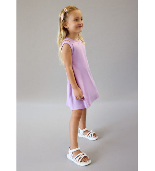 Mayoral letní dětské bavlněné šaty fialové