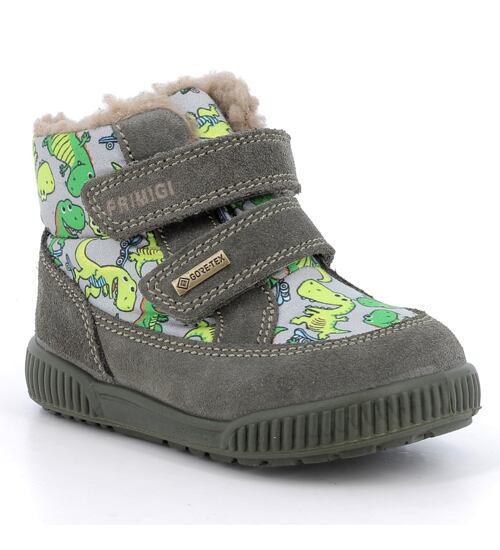 Dětská zimní obuv se suchými zipy a membránou Gore-Tex pro voděodolnost.