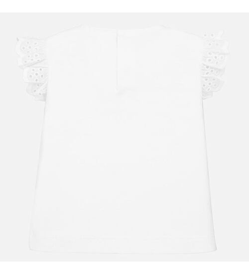 bílé tričko s madeirou pro holčičky Mayoral 1061-21