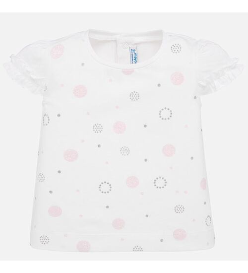 kojenecké bílé tričko s puntíčky Mayoral