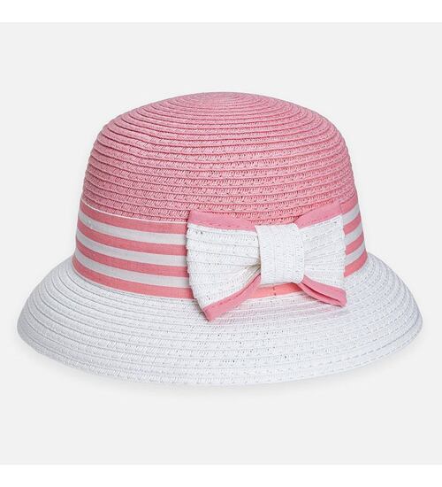 dívčí růžový slaměný klobouk