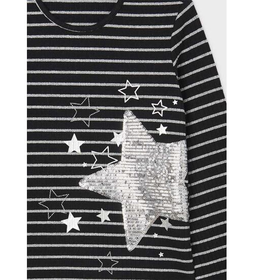 pruhované dívčí triko s flitry hvězdičky Mayoral 7081